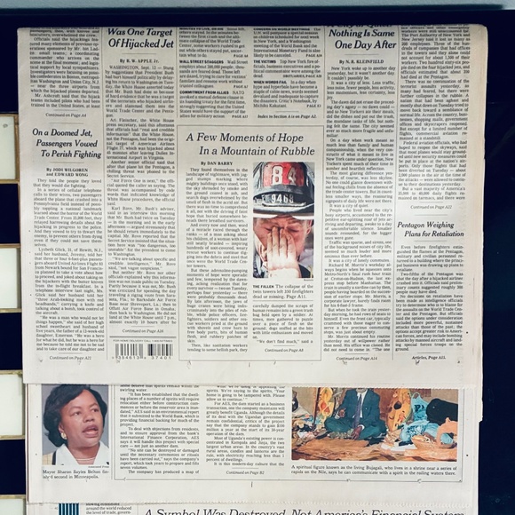 Thursday, 9/13/2001 edition of The New York Times - Picture 4 of 5
